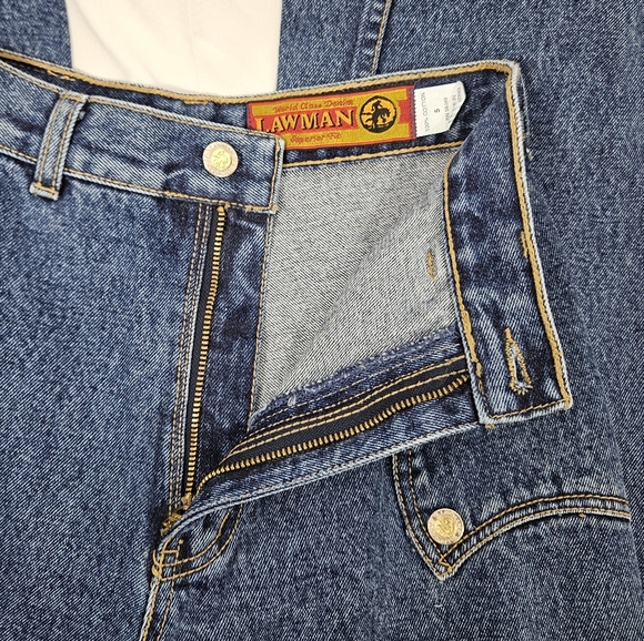 Lawman vintage 90s y2k western rare intricate side design jeans size 3 - Picture 9 of 16